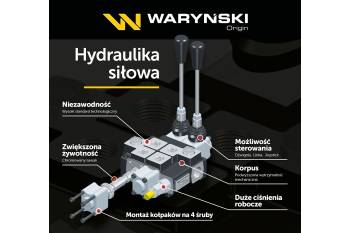 Rozdzielacz hydrauliczny 3-sekcyjny max przepływ 40L sterowany na linkę Waryński